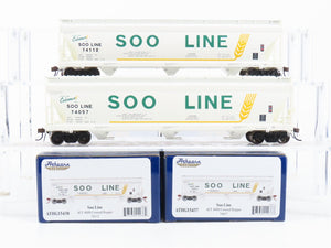 LOT of 2 HO Scale Athearn Genesis SOO Line 3-Bay Covered Hoppers