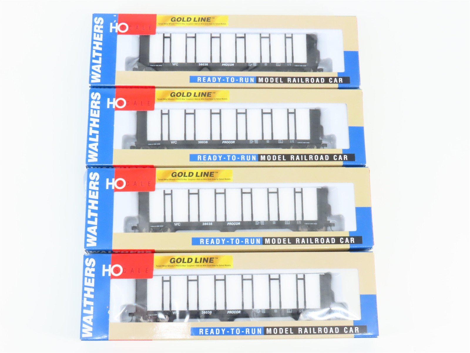 LOT of 4 HO Walthers Gold Line 932-3159 WC Wisconsin Central Flat Car #38038