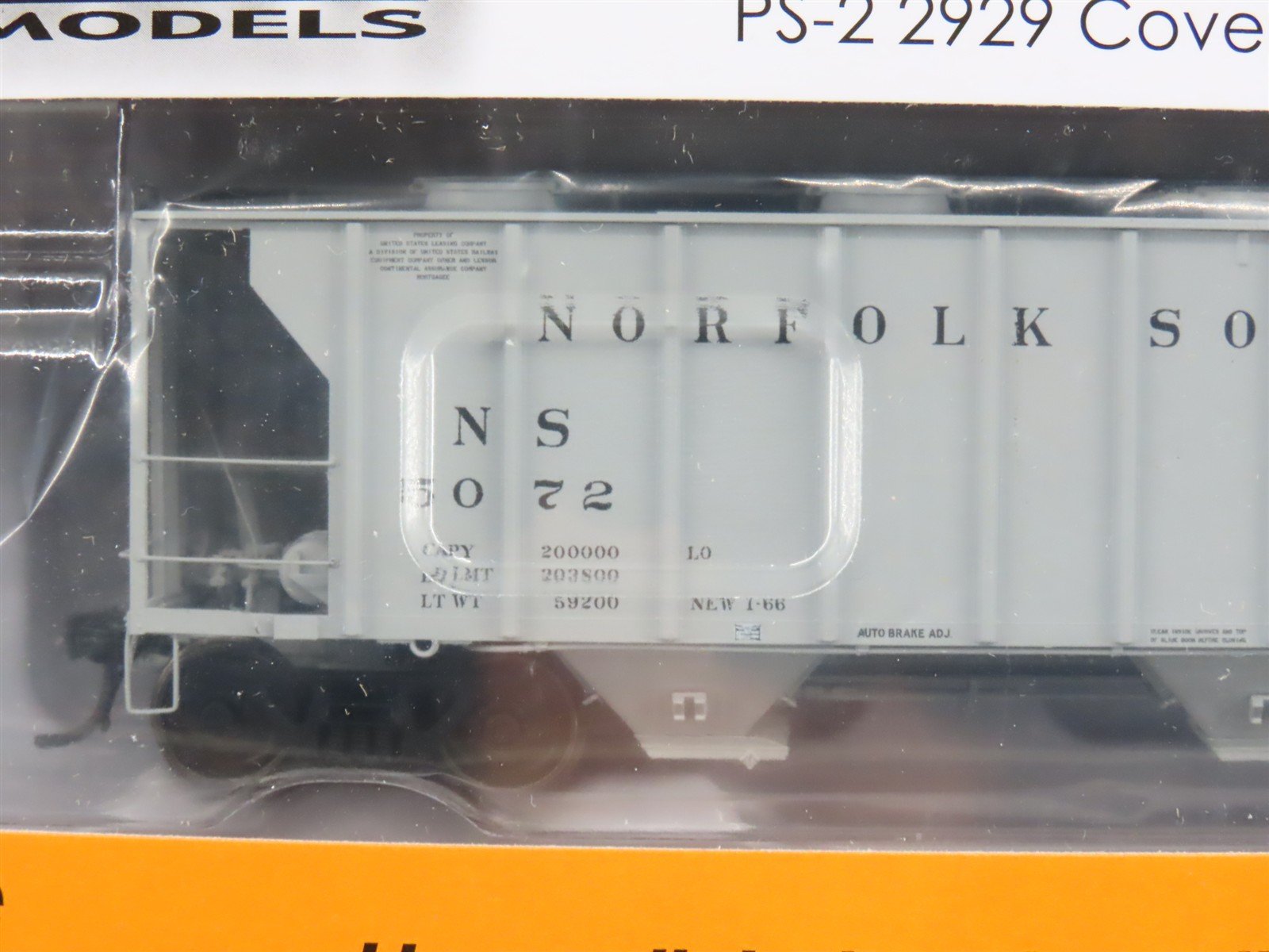 LOT of 8 HO Scale Tangent NS Norfolk Southern Railroad 3-Bay Covered Hoppers