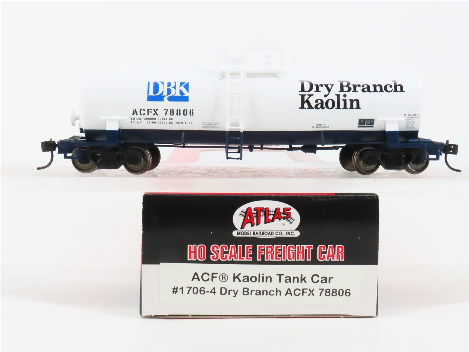 HO Scale Atlas 1706-4 ACFX Dry Branch Kaolin ACF Tank Car #78806