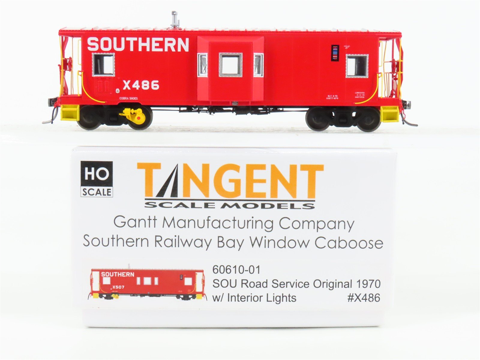 HO Scale Tangent 60610-01 SOU Southern Railway Bay Window Caboose #X486