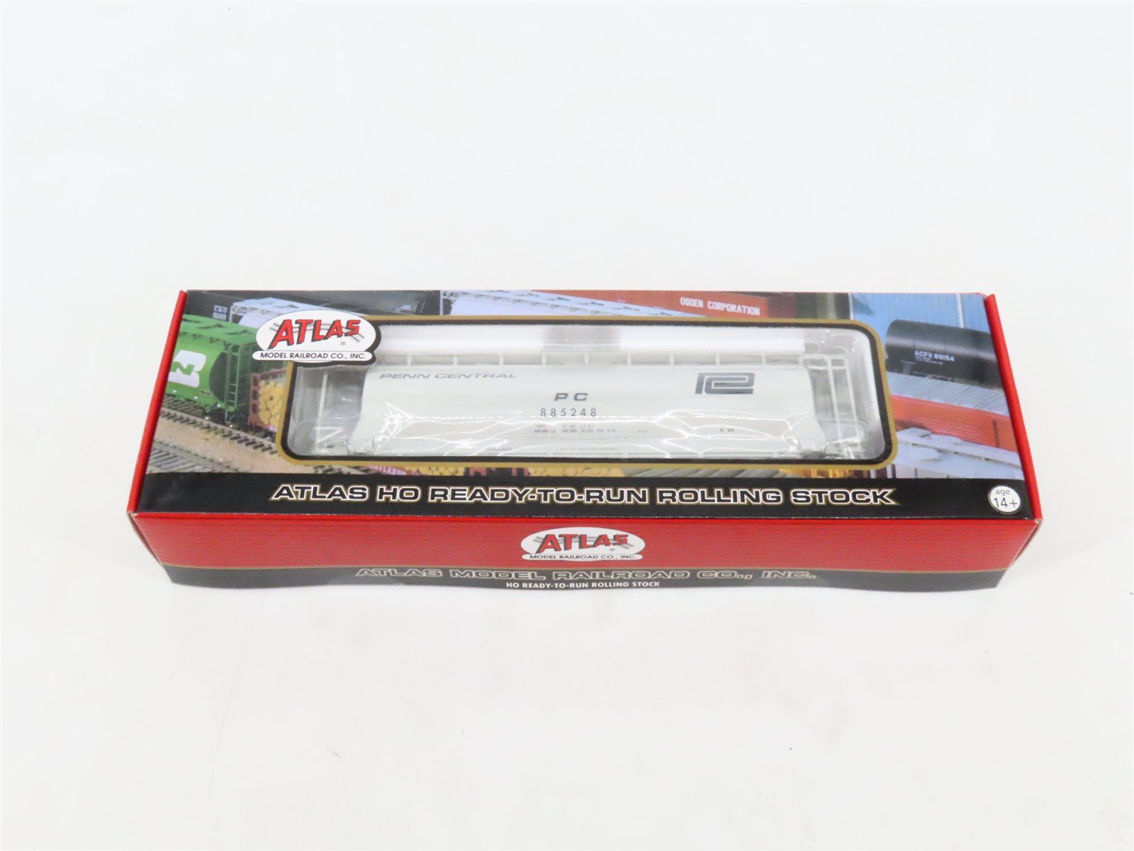 HO Atlas 20000552 PC Penn Central 3-Bay Cylindrical Hoppers #885248 - Sealed