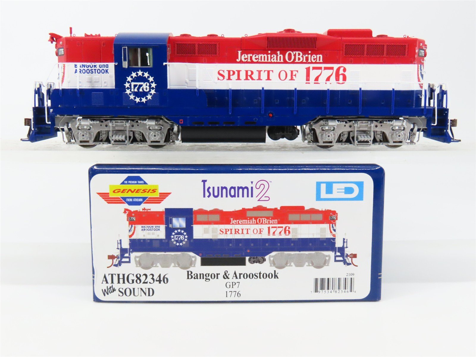 HO Athearn Genesis ATHG82346 BAR Bangor Aroostook GP7 Diesel #1776 wDCC & Sound