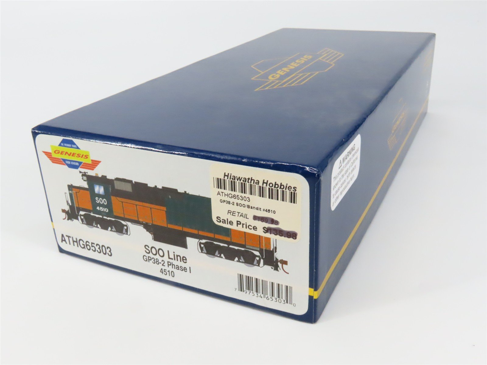 HO Scale Athearn Genesis ATHG65303 SOO Line GP38-2 Diesel Locomotive #4510