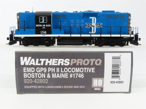 HO Walthers Proto 920-42802 B&M Boston & Maine GP9 Diesel #1746 wDCC & Sound