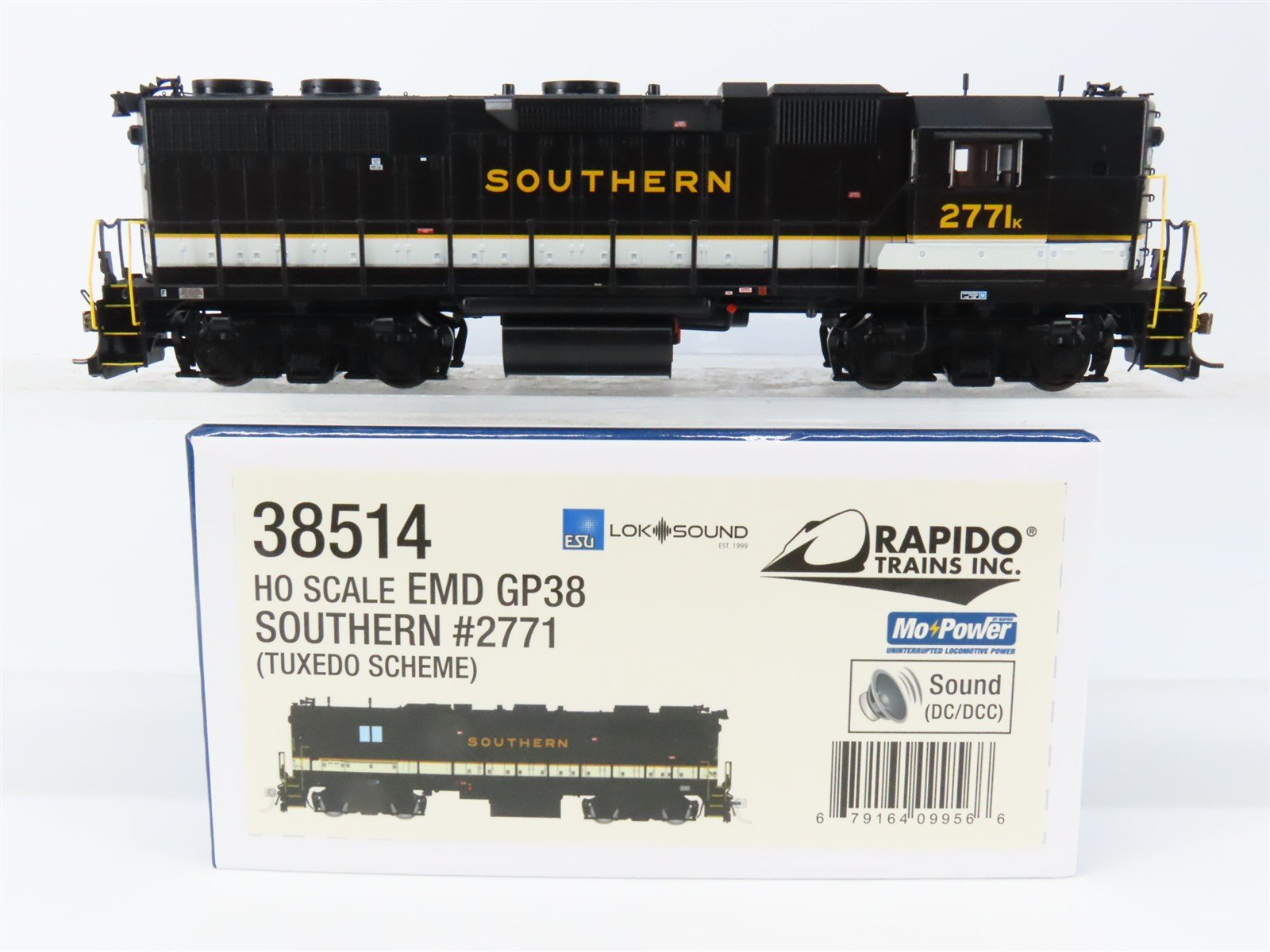 HO Scale Rapido 38514 Southern GP38 Diesel Locomotive #2771 wDCC & Sound