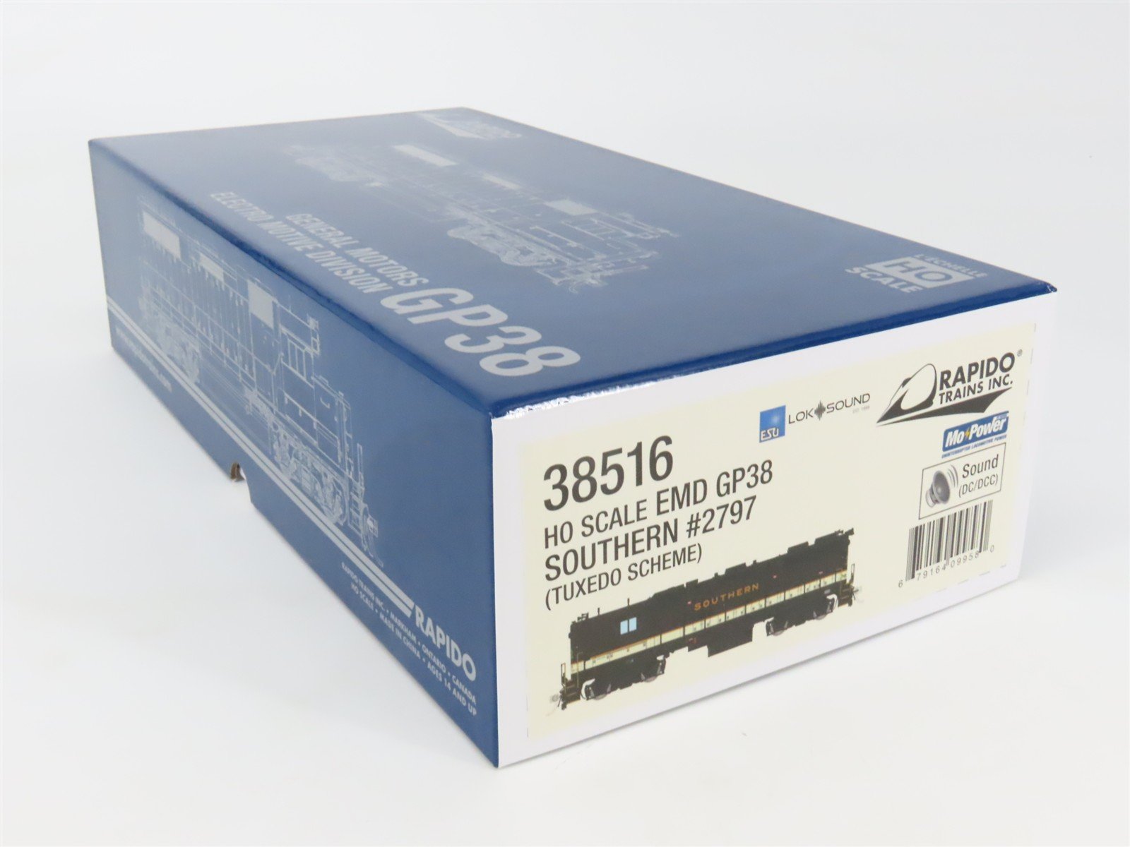 HO Scale Rapido 38516 Southern GP38 Diesel Locomotive #2797 wDCC & Sound