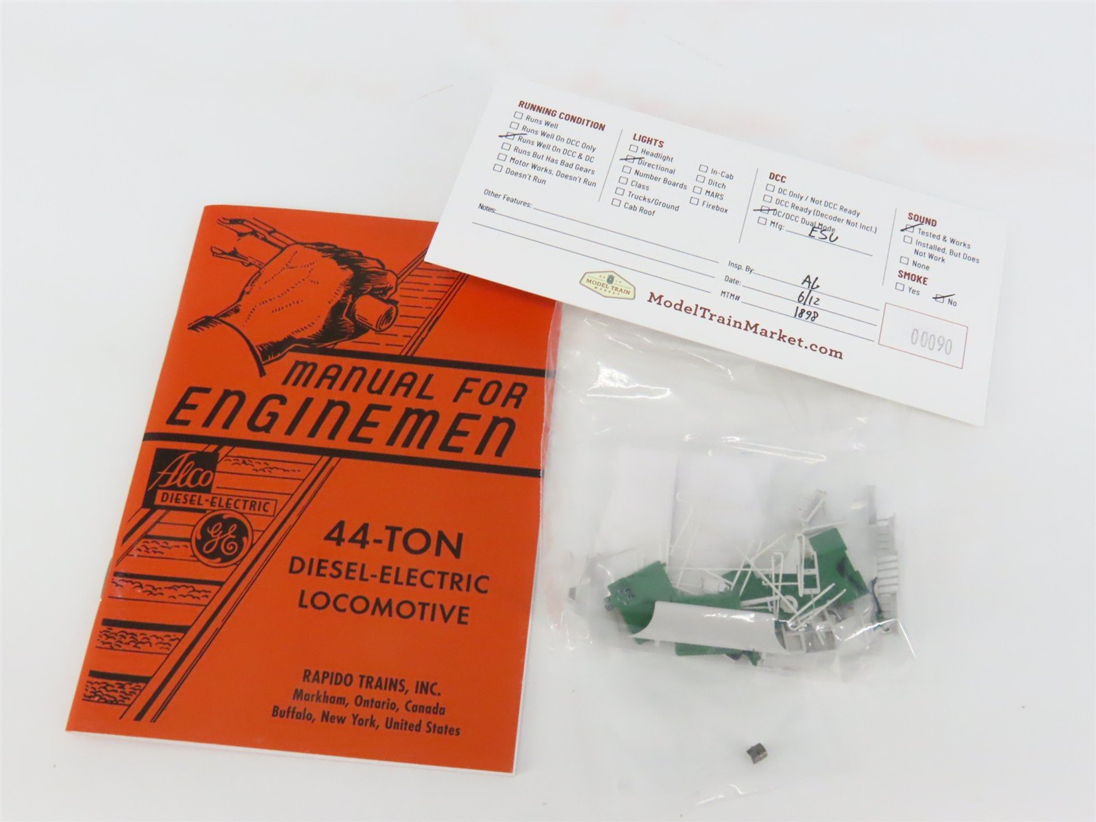 HO Scale Rapido 48598 Undecorated GE 44-Tonner Diesel Loco w/DCC & Sound