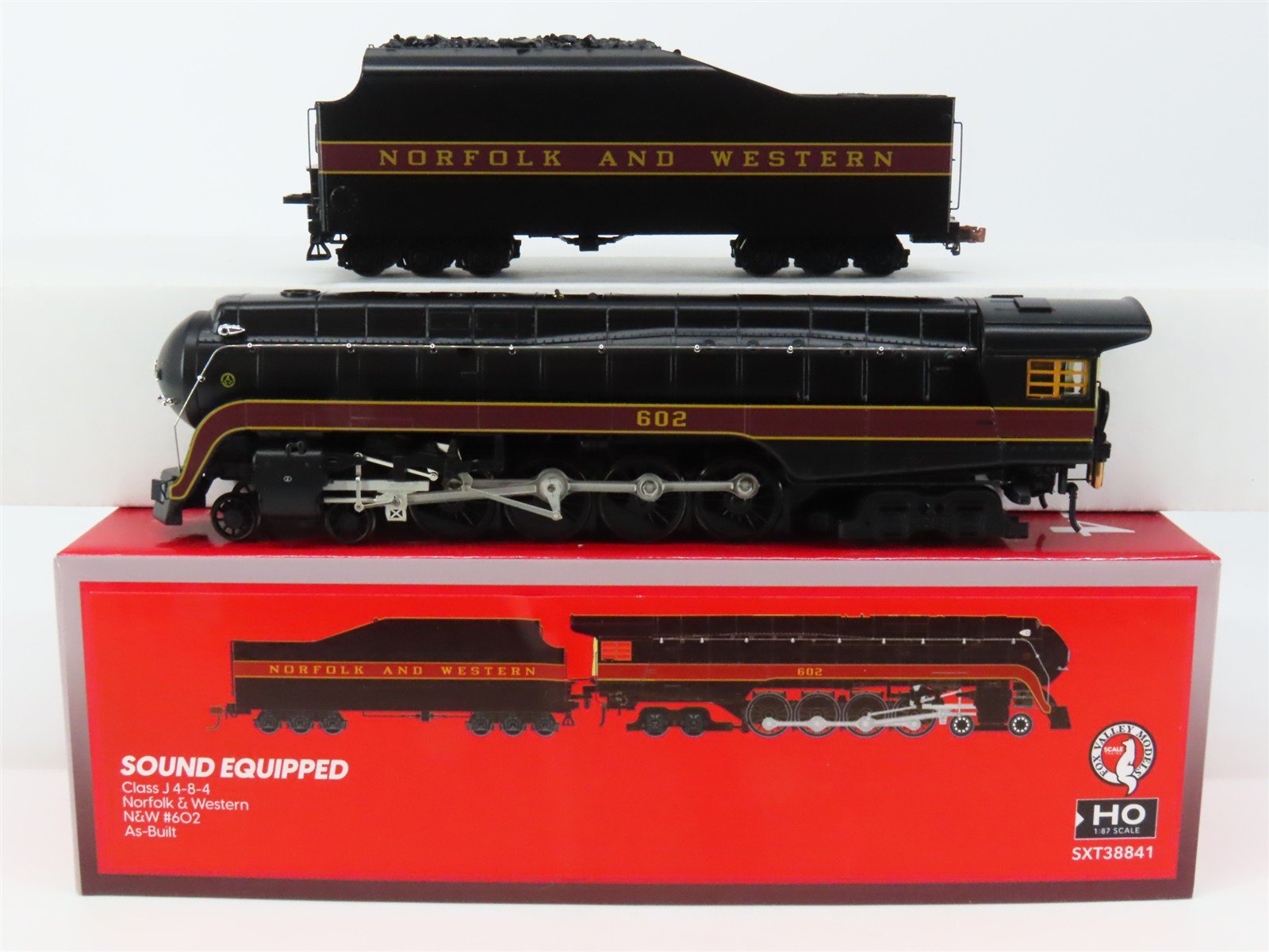HO Scale Fox Valley SXT38841 N&W Norfolk & Western 4-8-4 Steam #602 wDCC & Sound