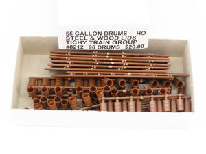 HO Scale Tichy 8212 55 Gal Drums w/Steel & Wood Lids Kit