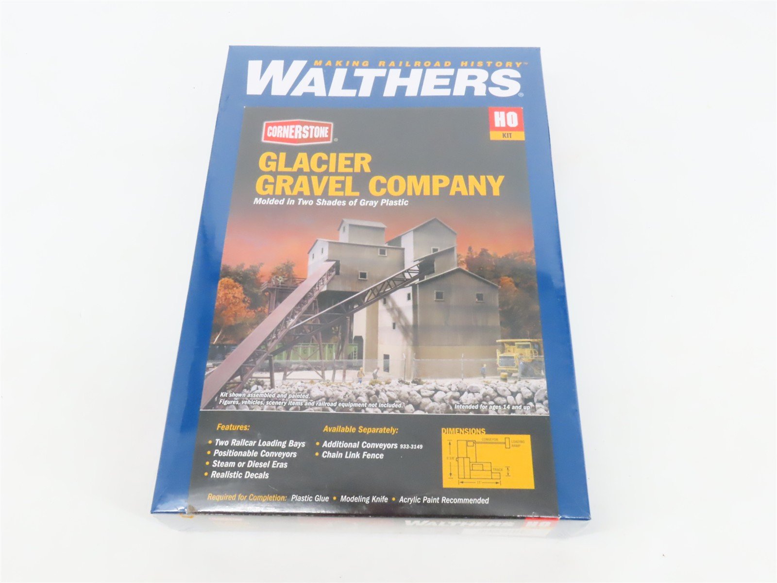HO 1/87 Scale Walthers Cornerstone Kit 933-3062 Glacier Gravel Company - Sealed