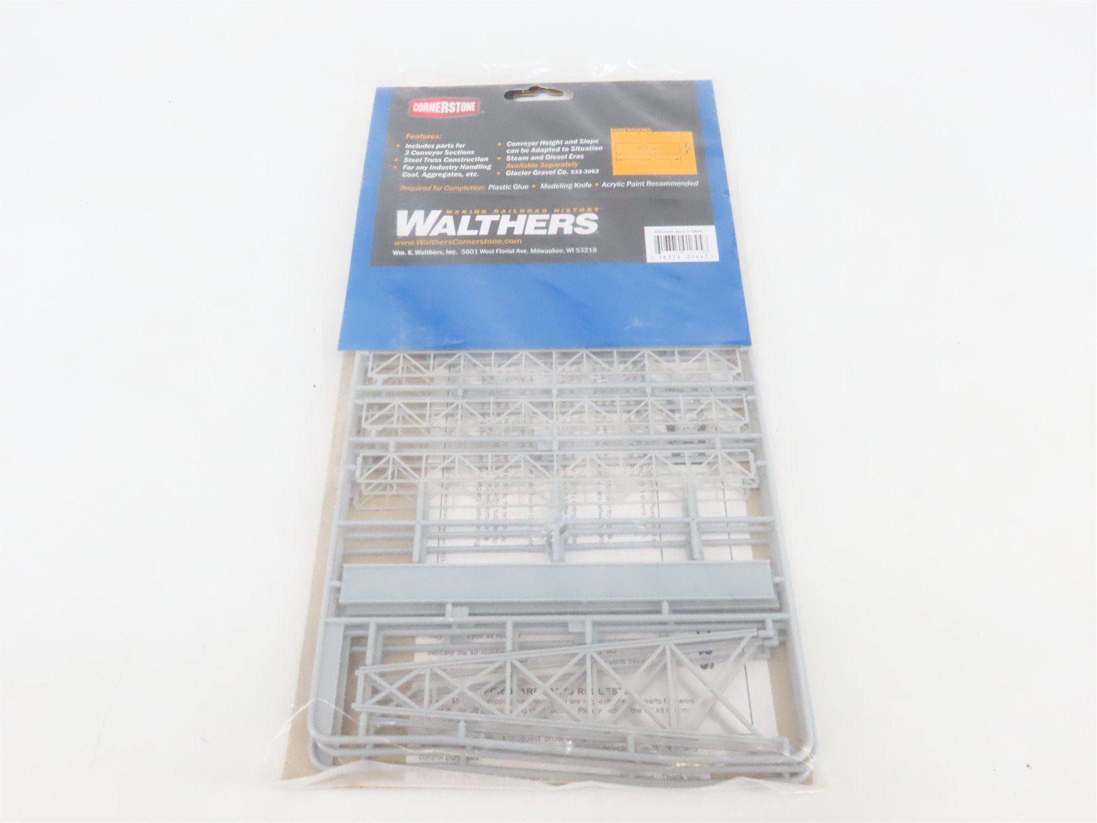 HO 1/87 Scale Walthers Cornerstone Kit 933-3149 Belt Conveyor - Sealed