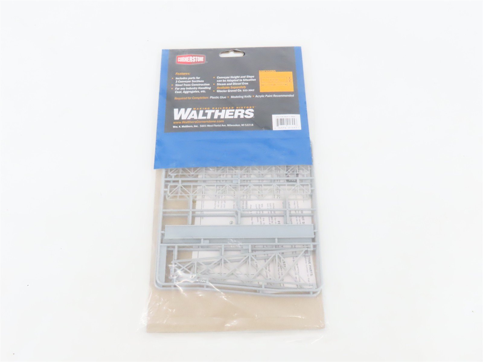 HO 1/87 Scale Walthers Cornerstone Kit 933-3149 Belt Conveyor - Sealed