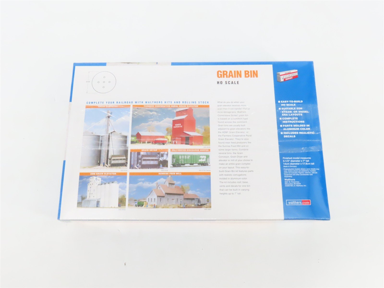 HO 1/87 Scale Walthers Cornerstone Kit 933-3123 Grain Bin - Sealed