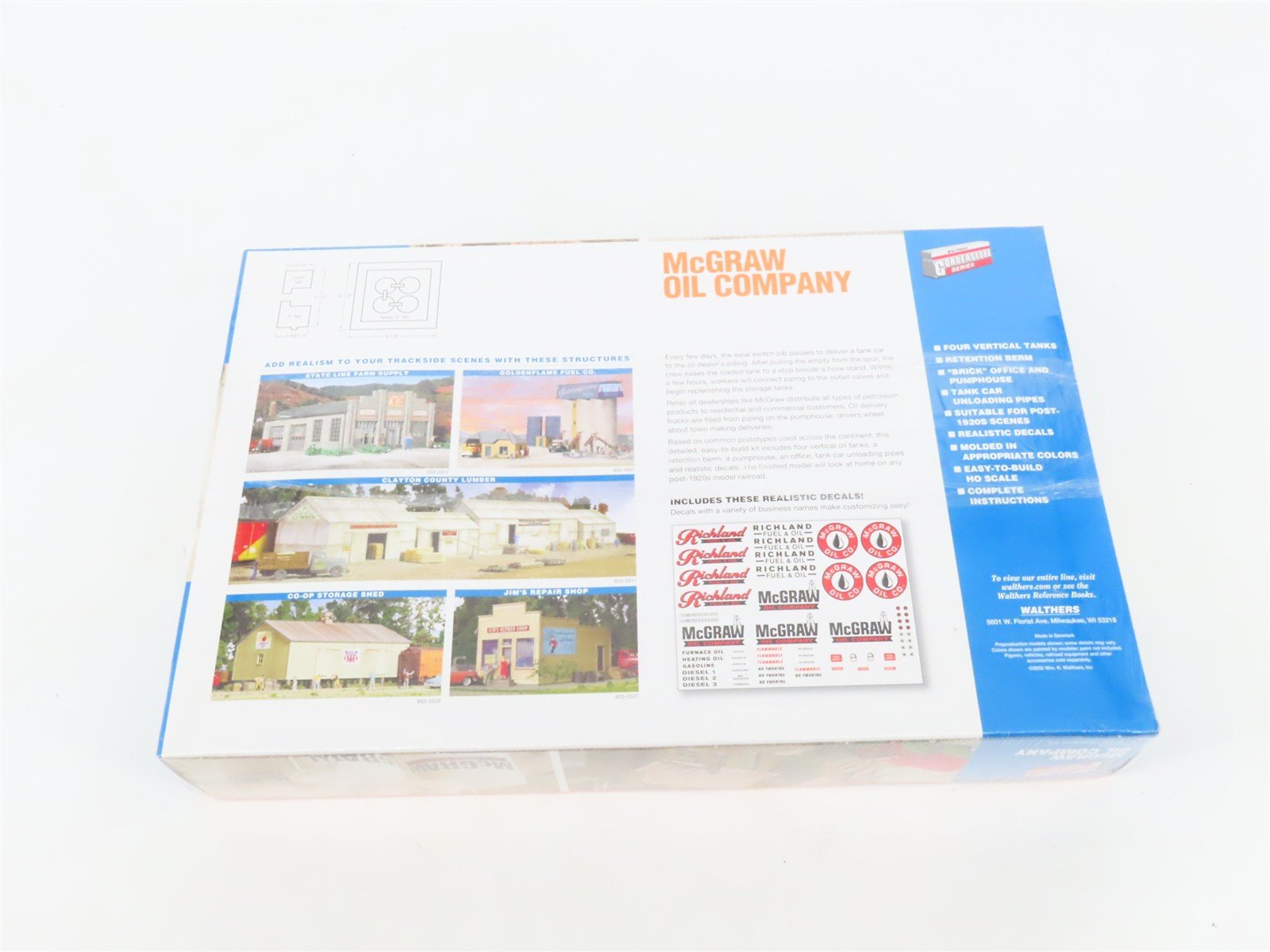 HO 1/87 Scale Walthers Cornerstone Kit 933-2913 McGraw Oil Company - Sealed