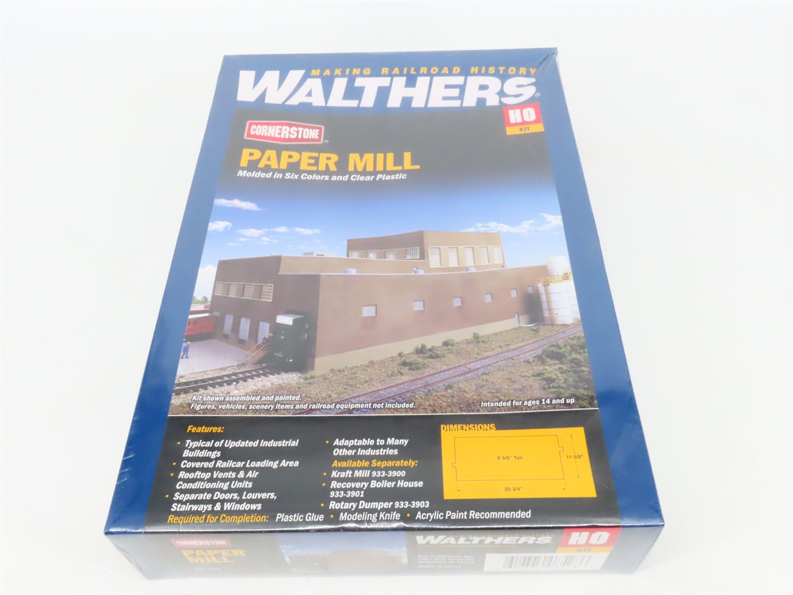 HO 1/87 Scale Walthers Cornerstone Kit 933-3902 Paper Mill Building - Sealed