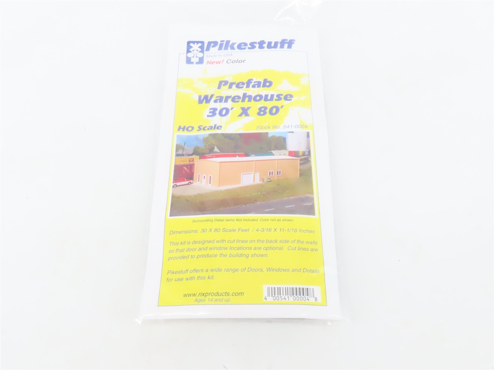 LOT of 4 HO 1/87 Scale Pikestuff Kits 541-0004 Prefab Warehouse 30' x 80' Sealed