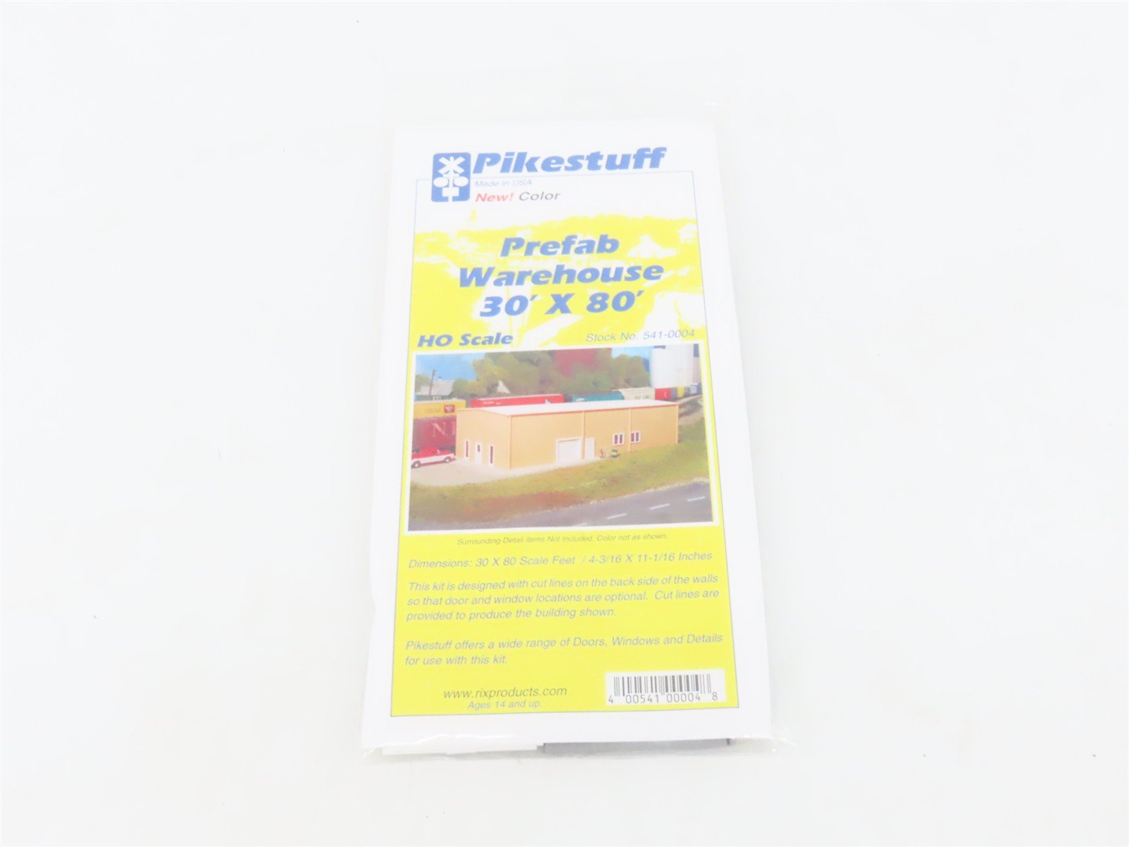 LOT of 4 HO 1/87 Scale Pikestuff Kits 541-0004 Prefab Warehouse 30' x 80' Sealed