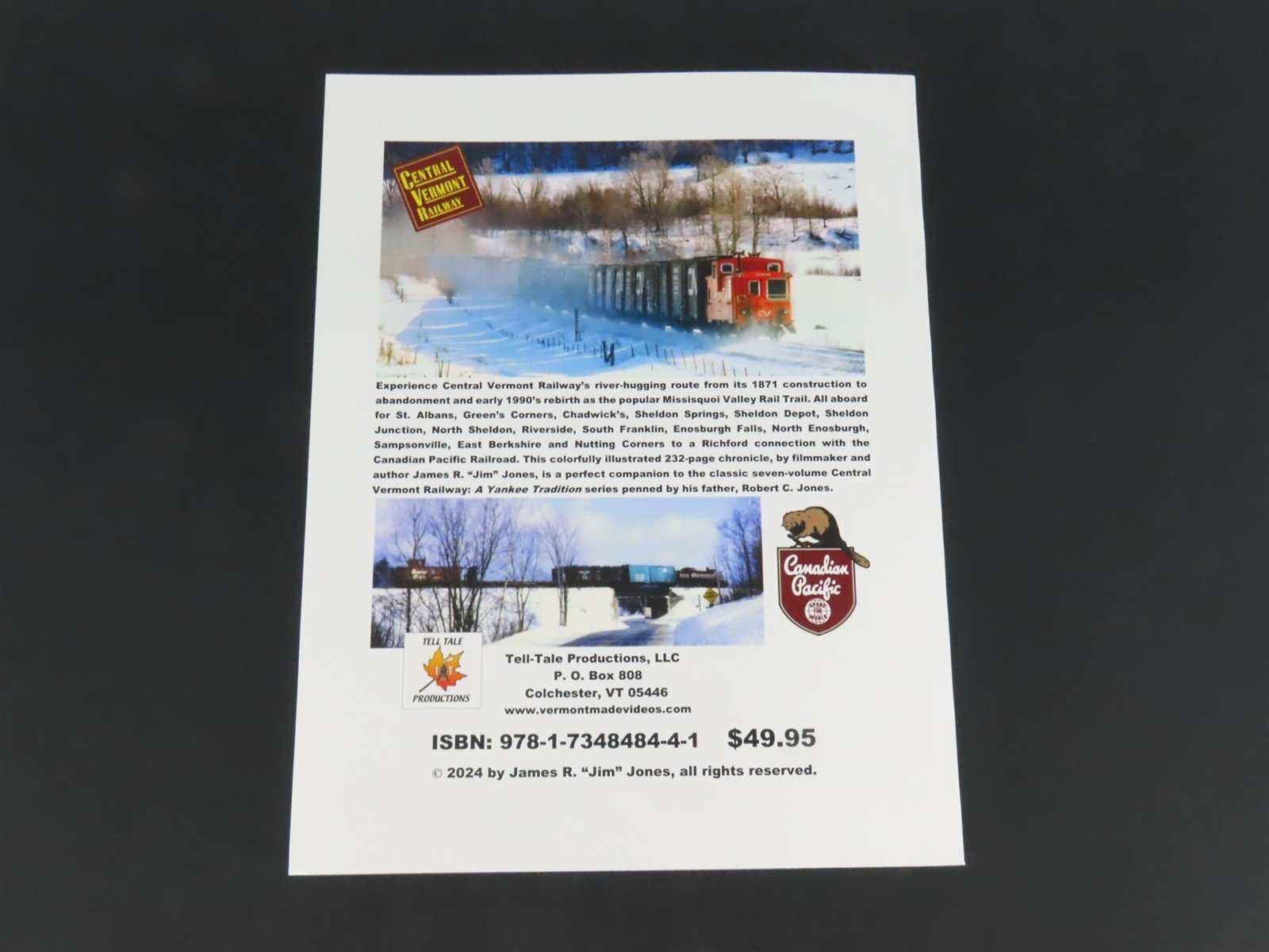 Central Vermont Railway's Richford Branch by Jim Jones ©2024 SC Book - SIGNED
