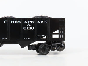 O Gauge 3-Rail Lionel C&O Chesapeake & Ohio 2-Bay Hopper & Caboose w/Lights