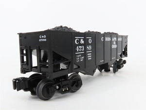 O Gauge 3-Rail Lionel C&O Chesapeake & Ohio 2-Bay Hopper & Caboose w/Lights