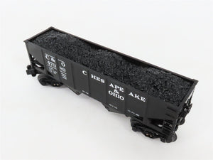 O Gauge 3-Rail Lionel C&O Chesapeake & Ohio 2-Bay Hopper & Caboose w/Lights