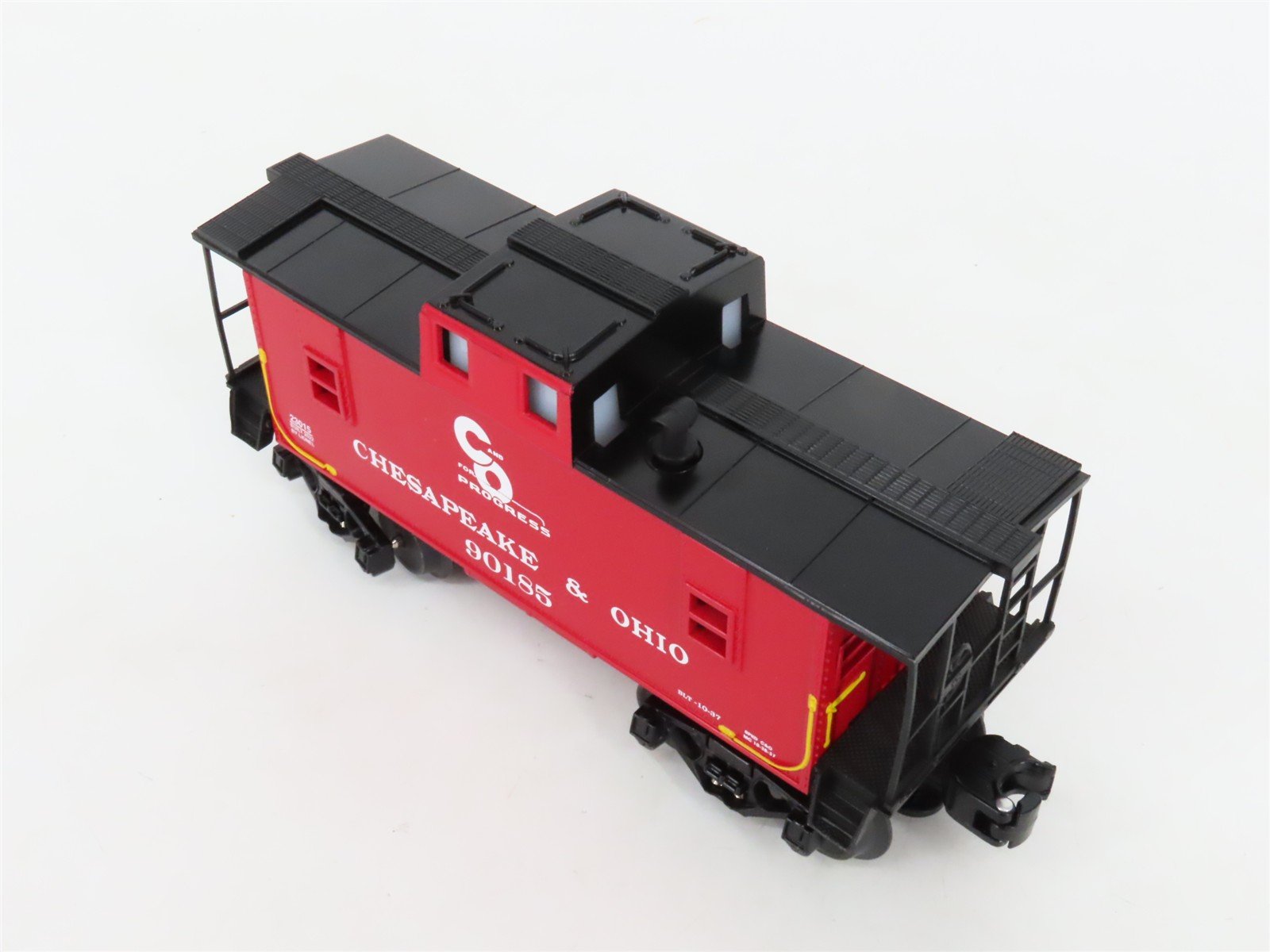 O Gauge 3-Rail Lionel C&O Chesapeake & Ohio 2-Bay Hopper & Caboose w/Lights