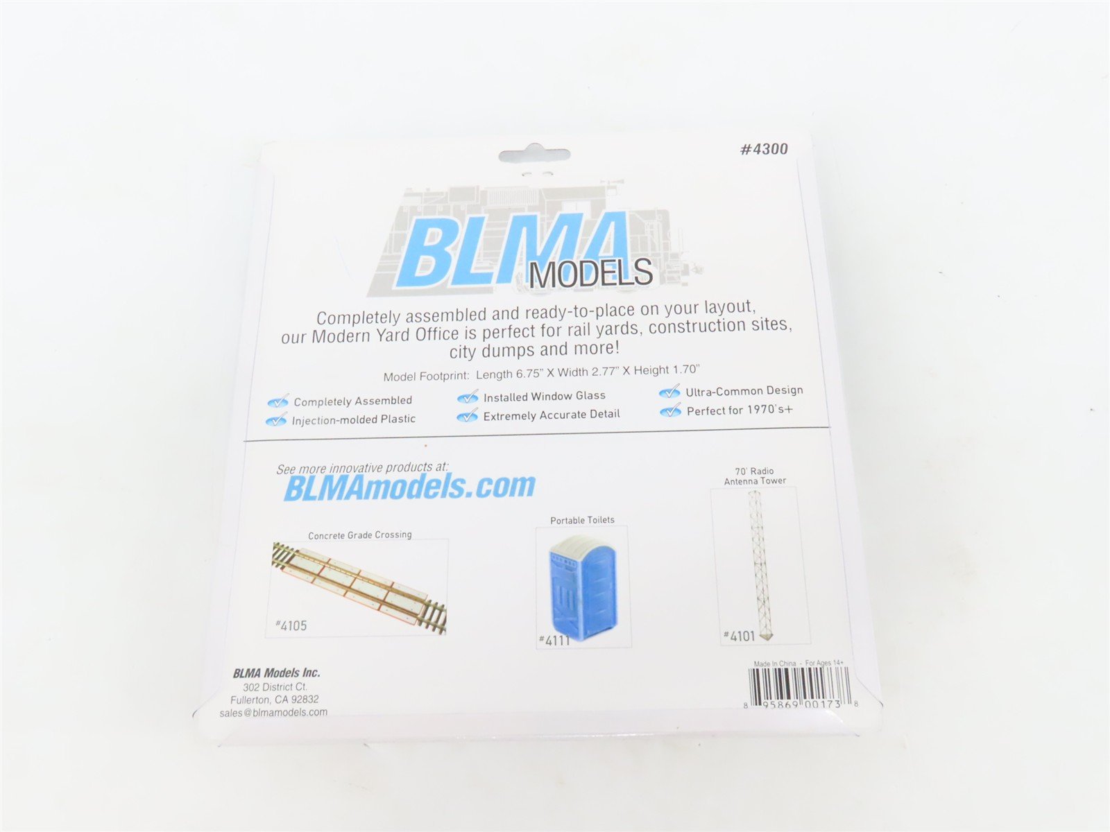HO Scale BLMA Models 4300 Modern Yard Office Building