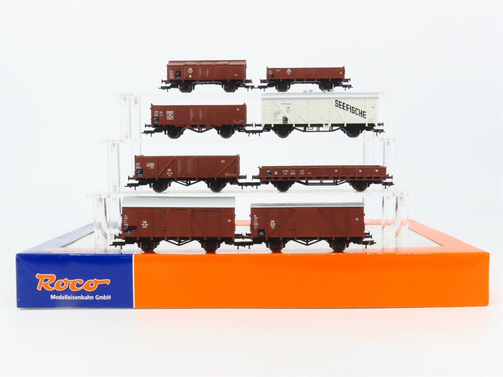 HO Scale Roco 44002 DB Deutsche Bahn Railway Assorted Freight Car Set of 8