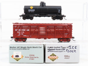 LOT of 2 HO Scale Proto 2000 SCCX/MSCX 40' Stock Car & 8k Gal Tankcar