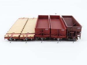 LOT of 5 HO Scale Intermountain ATSF Santa Fe Gondola, Hopper, and Flatcars