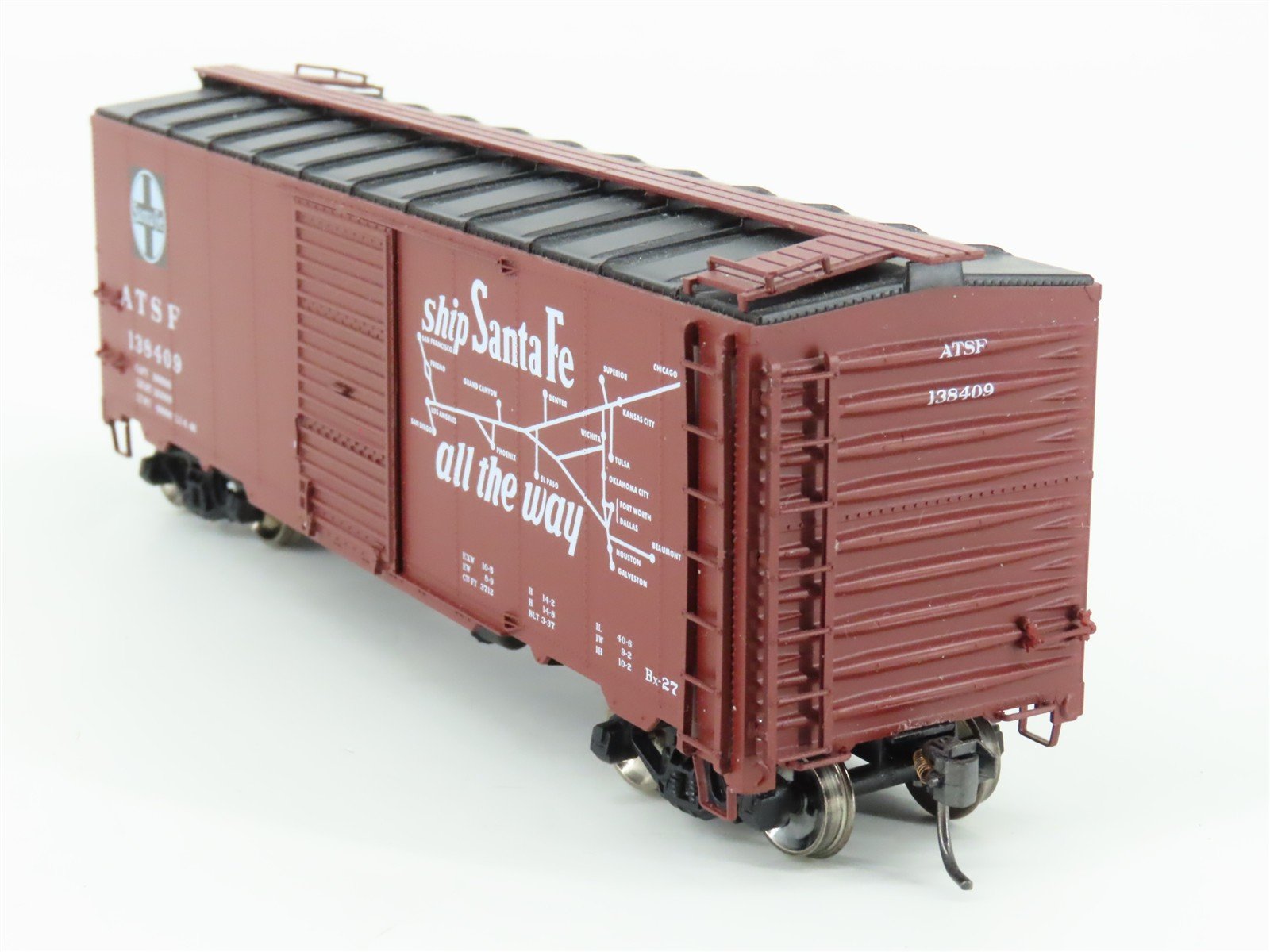 HO Scale Red Caboose RC-8030-4p ATSF Santa Fe 40' Single Door Boxcar #138409