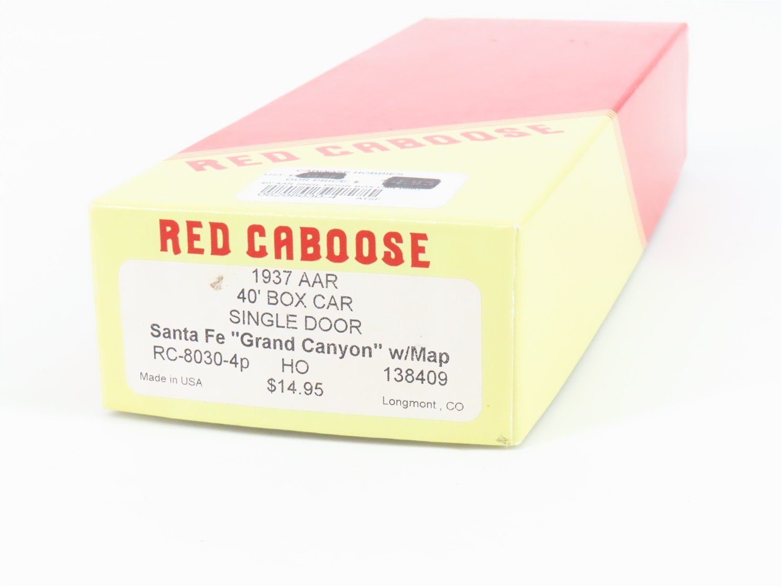HO Scale Red Caboose RC-8030-4p ATSF Santa Fe 40' Single Door Boxcar #138409