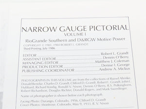 Narrow Gauge Pictorial Vol. I DRGW Motive Power by George L. Coleman ©1986