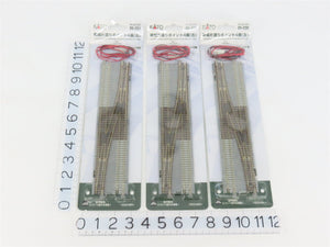 LOT of 3 N KATO Unitrack Concrete Tie Double Track #4 Single Crossover Turnouts