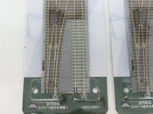 LOT of 3 N KATO Unitrack Concrete Tie Double Track #4 Single Crossover Turnouts