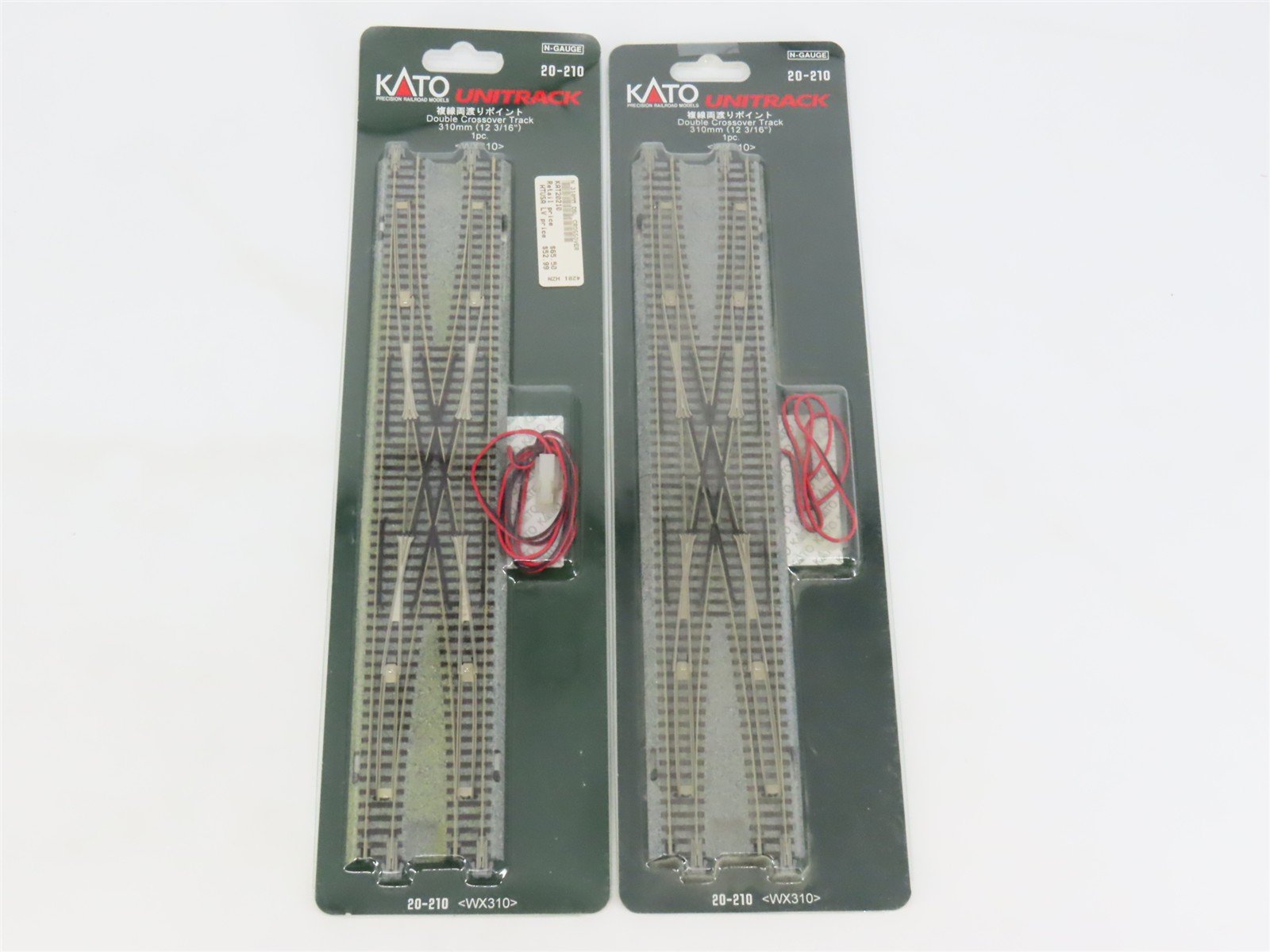 LOT of 2 N KATO Unitrack 20-210 Double Crossover Tracks