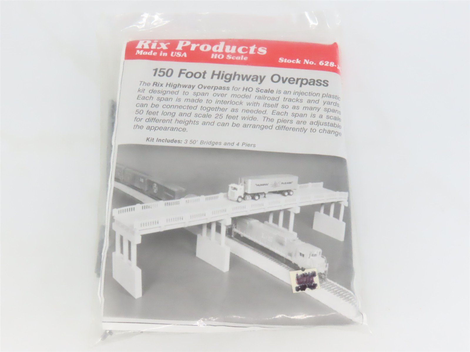 HO 1/87 Scale Rix Products Kit 628-103 150 Foot Highway Overpass - Sealed