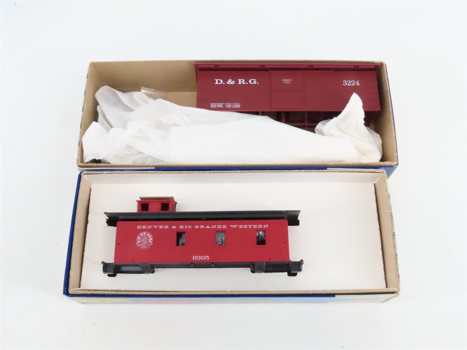 LOT of 10 HO Scale Roundhouse DRGW Rio Grande Stockcar, Boxcar & Caboose Kit