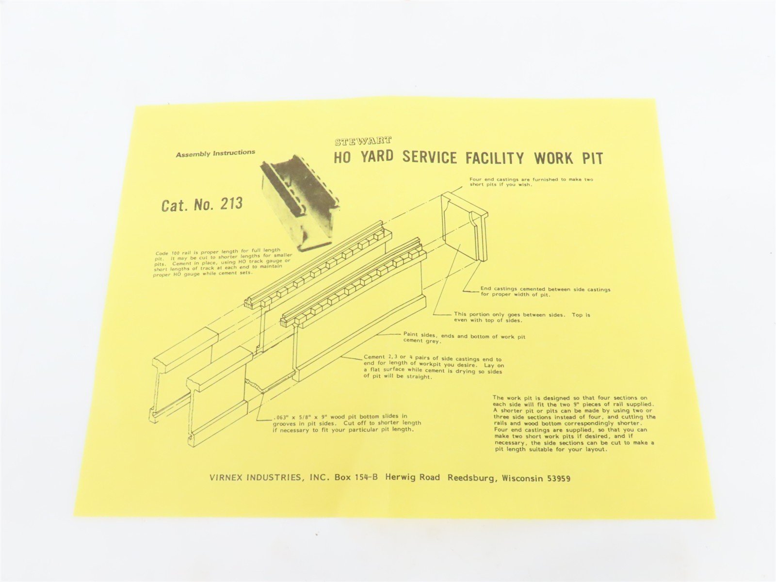 HO Scale Stewart Kit 213 Yard Service Facility Work Pit Atlas 9