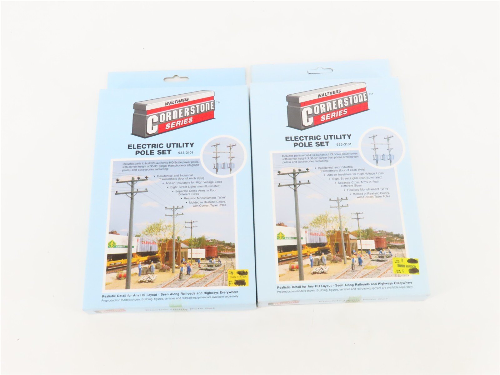 LOT of 2 HO 1/87 Walthers Cornerstone Kits 933-3101 Electric Utility Pole Set