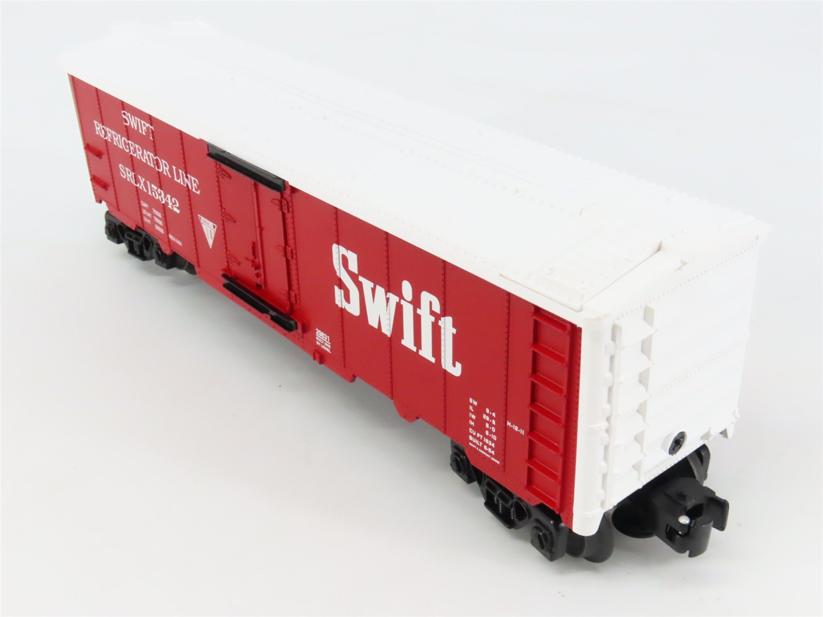 O Gauge 3-Rail Lionel 6-29831 SRLX Swift Refrigerator Line Hot Box Reefer #15342