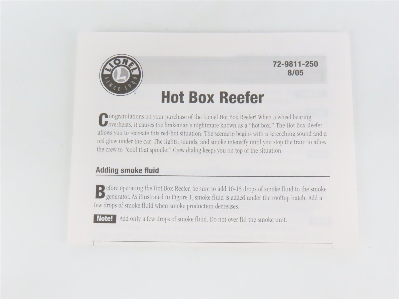 O Gauge 3-Rail Lionel 6-29831 SRLX Swift Refrigerator Line Hot Box Reefer #15342