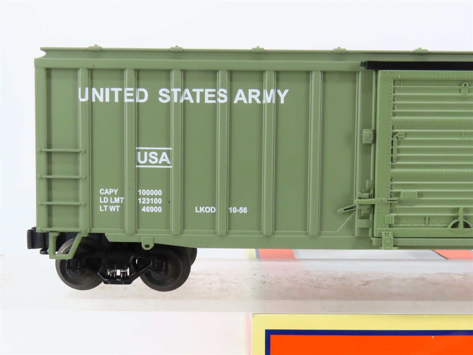 O Gauge 3-Rail Lionel 6-17265 USA United States Army 50' Single Door Box Car