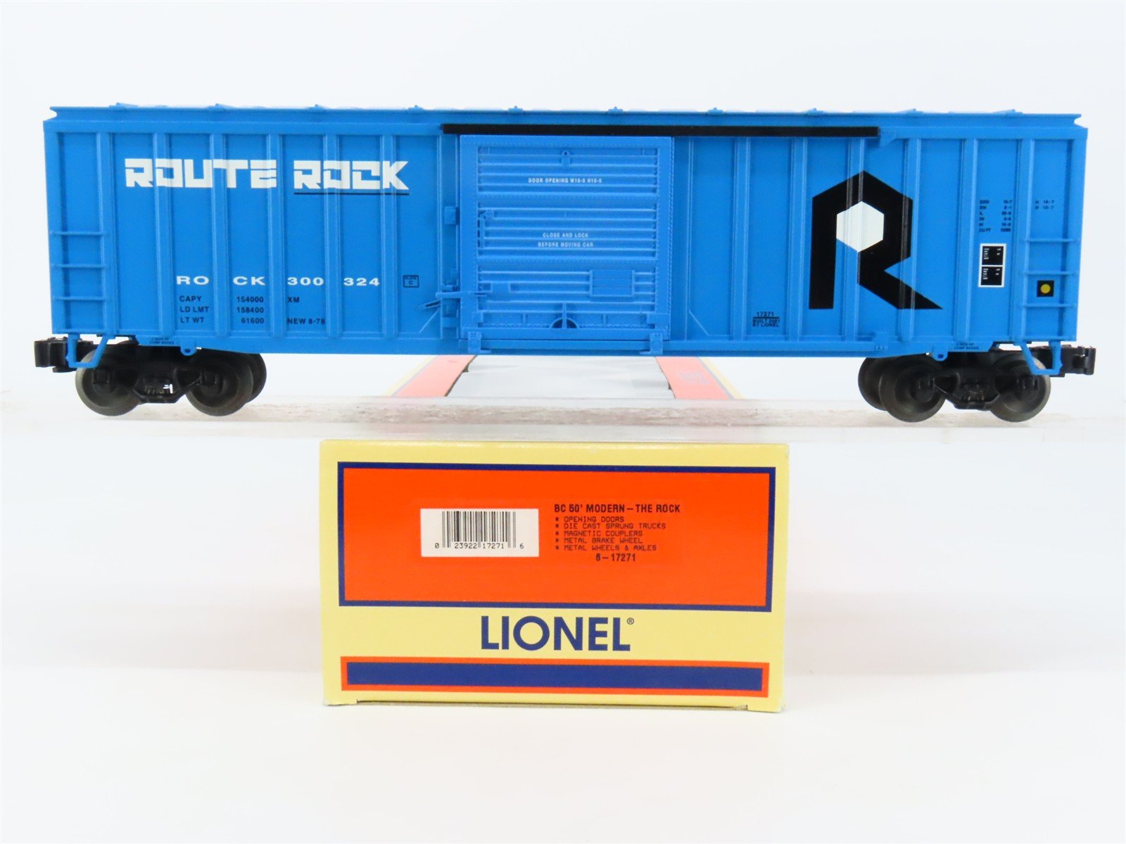 O Gauge 3-Rail Lionel 6-17271 ROCK Route Rock 50' Single Door Box Car #300324