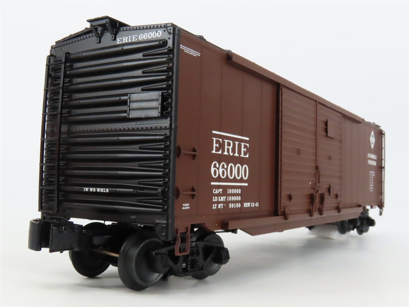 O Gauge 3-Rail Lionel 6-17284 ERIE Double Door Box Car #66000 w/ Auto Frames