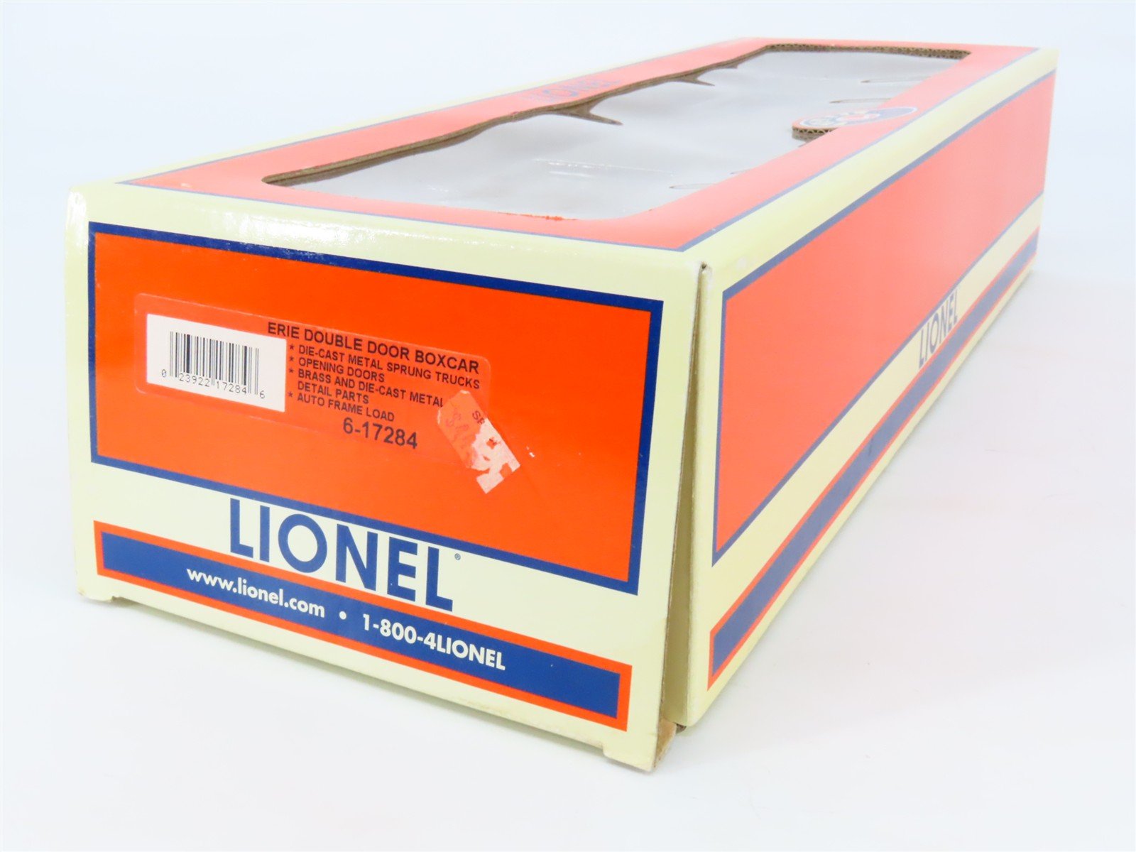O Gauge 3-Rail Lionel 6-17284 ERIE Double Door Box Car #66000 w/ Auto Frames