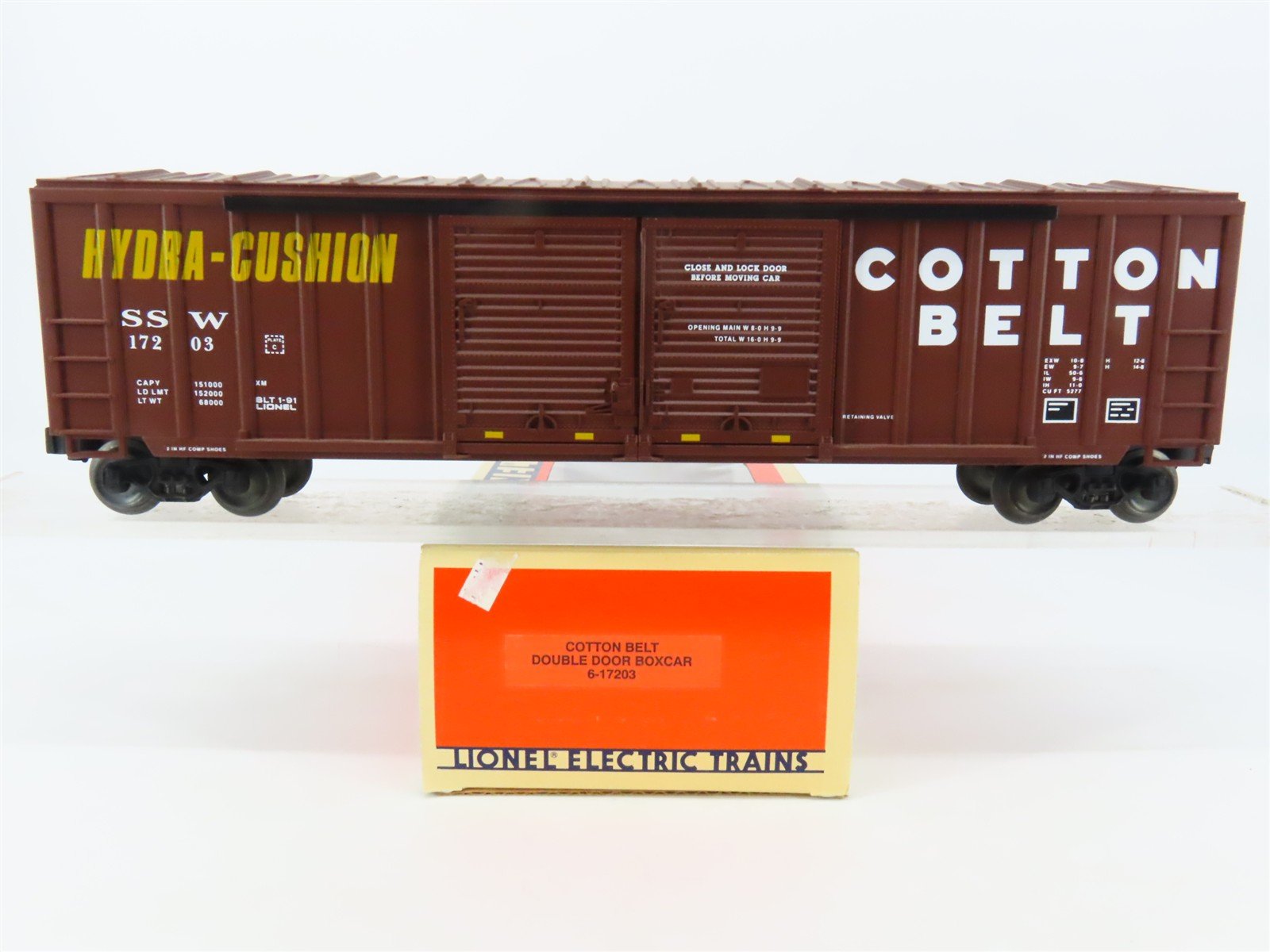 O Gauge 3-Rail Lionel 6-17203 SSW Cotton Belt Double Door Box Car #17203