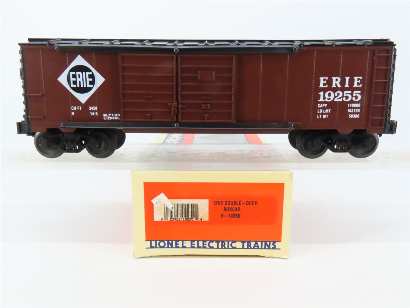 O Gauge 3-Rail Lionel 6-19255 ERIE Railroad Double Door Box Car #19255