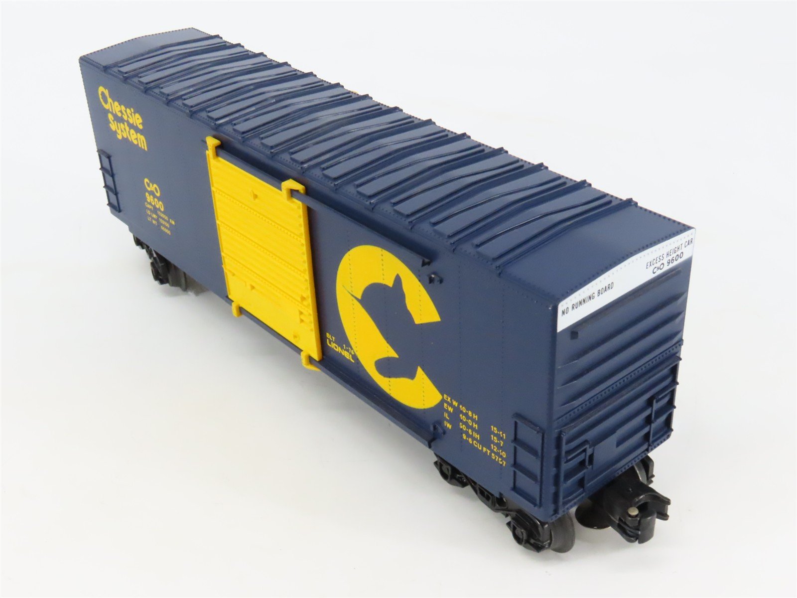 O Gauge 3-Rail Lionel C&O Chessie System Single Door Box Car #9600